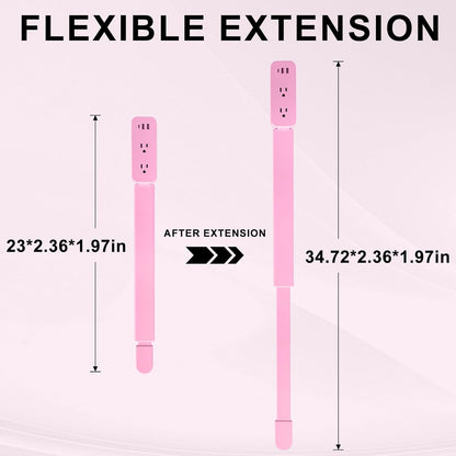 Electrical Outlet Extender Stick - Features USB-A, USB-C and 2 AC Outlets, Extends 22"-34", Rotates 180° Access Hard-to-Reach Outlets, Wall Plug Power Socket Expander Nightstands, Sofa, Desks and More