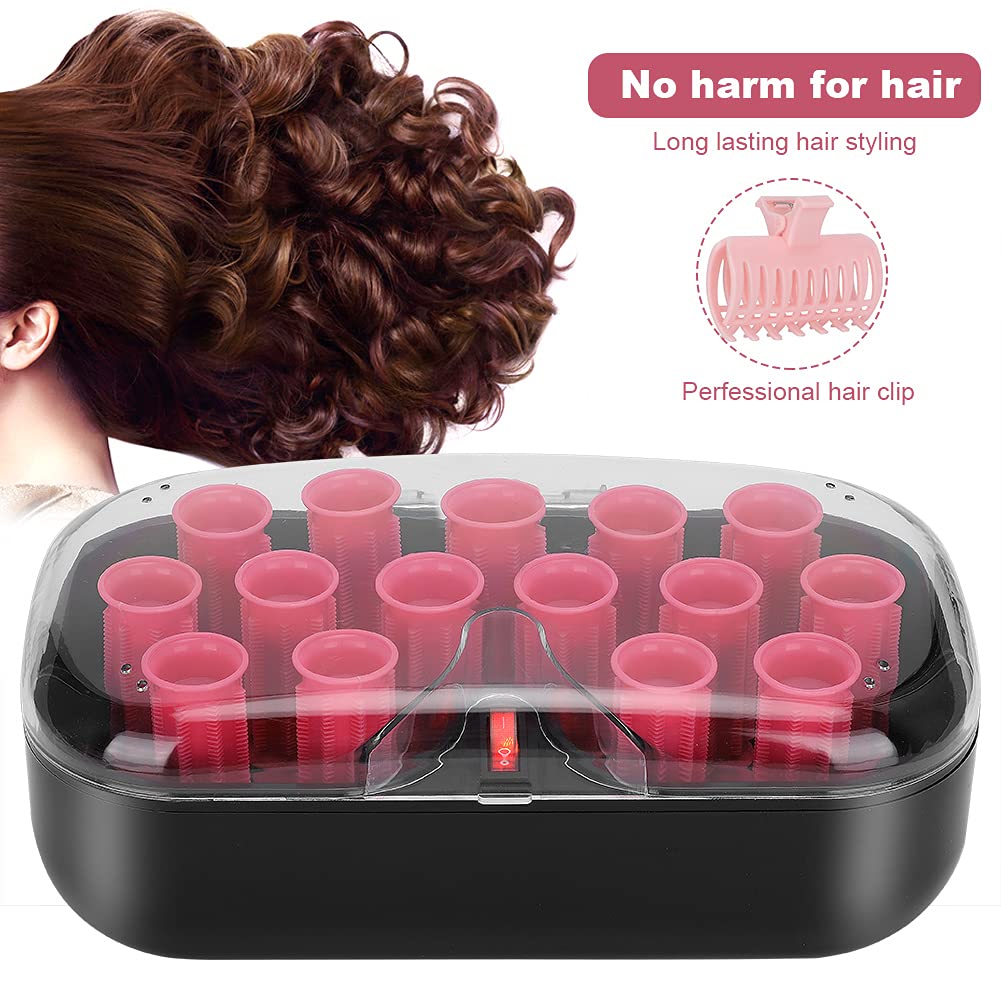 Yosoo Hair Perm Rods, 15pcs Electric Hot Rollers with Instant Heat, Clip Travel Hot Rollers for Long and Short Hair, 30mm, Pink (8ead9545-a6a7-4304-aaf7-72995c9eeadd)