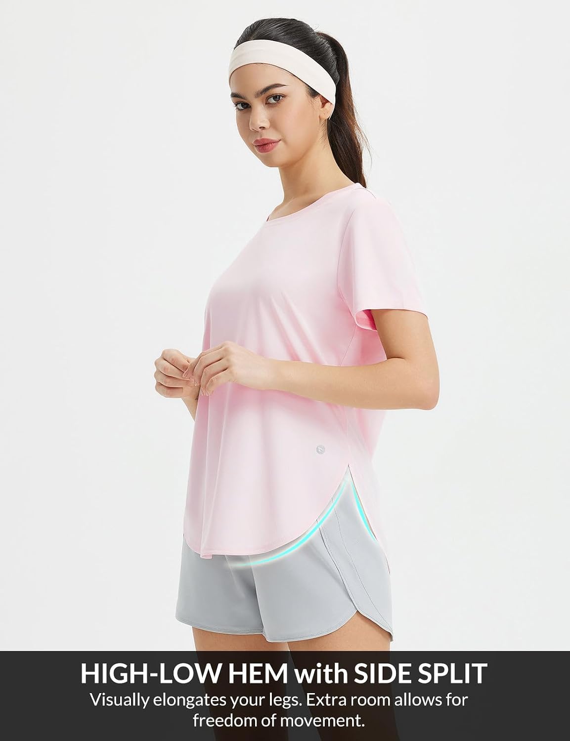 baleaf Women's Short Sleeve Workout Shirts Athletic Running Loose Fit Tops UPF 50+ Quick Dry T-Shirts Gym Yoga Tee