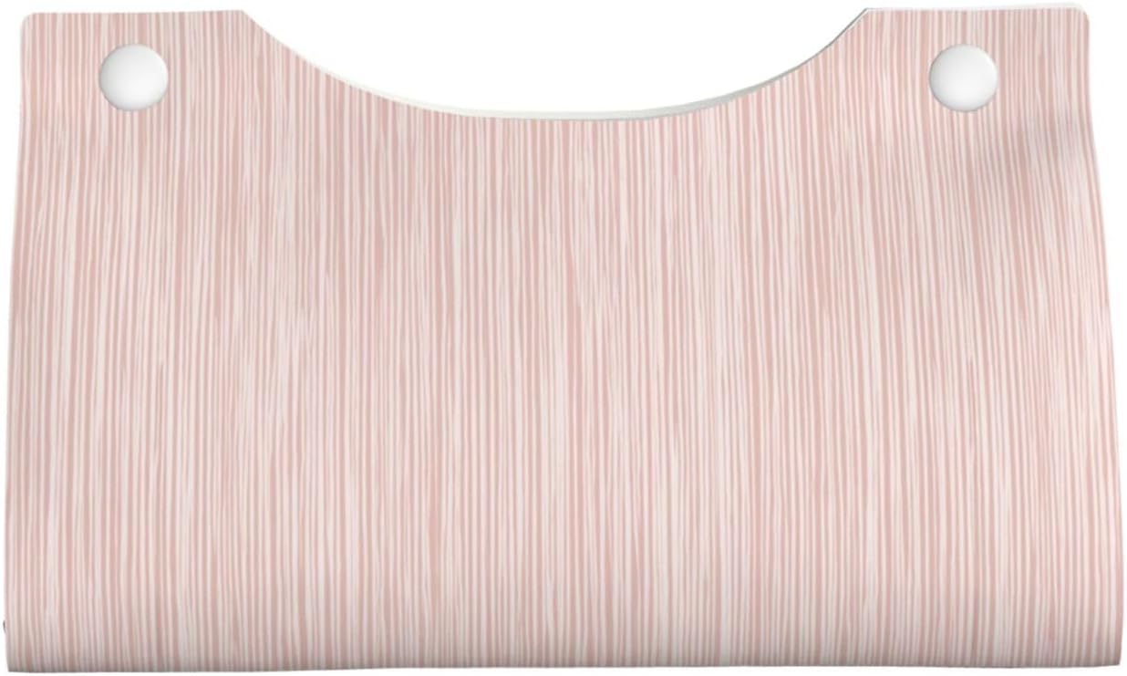Light Pink Pastel Pattern Subtle Vertical Stripes Tissue Box Cover Rectangle Pu Leather Tissue Box Holder for Car Bathroom Bedroom Desk Tabletop Decor