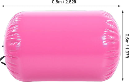 Luocute Inflatable Gymnastics Roller, PVC Back Handspring Trainer Tumbling Equipment with Manual Pump, for Indoor Outdoor Cheerleading Training 0.6x0.8m