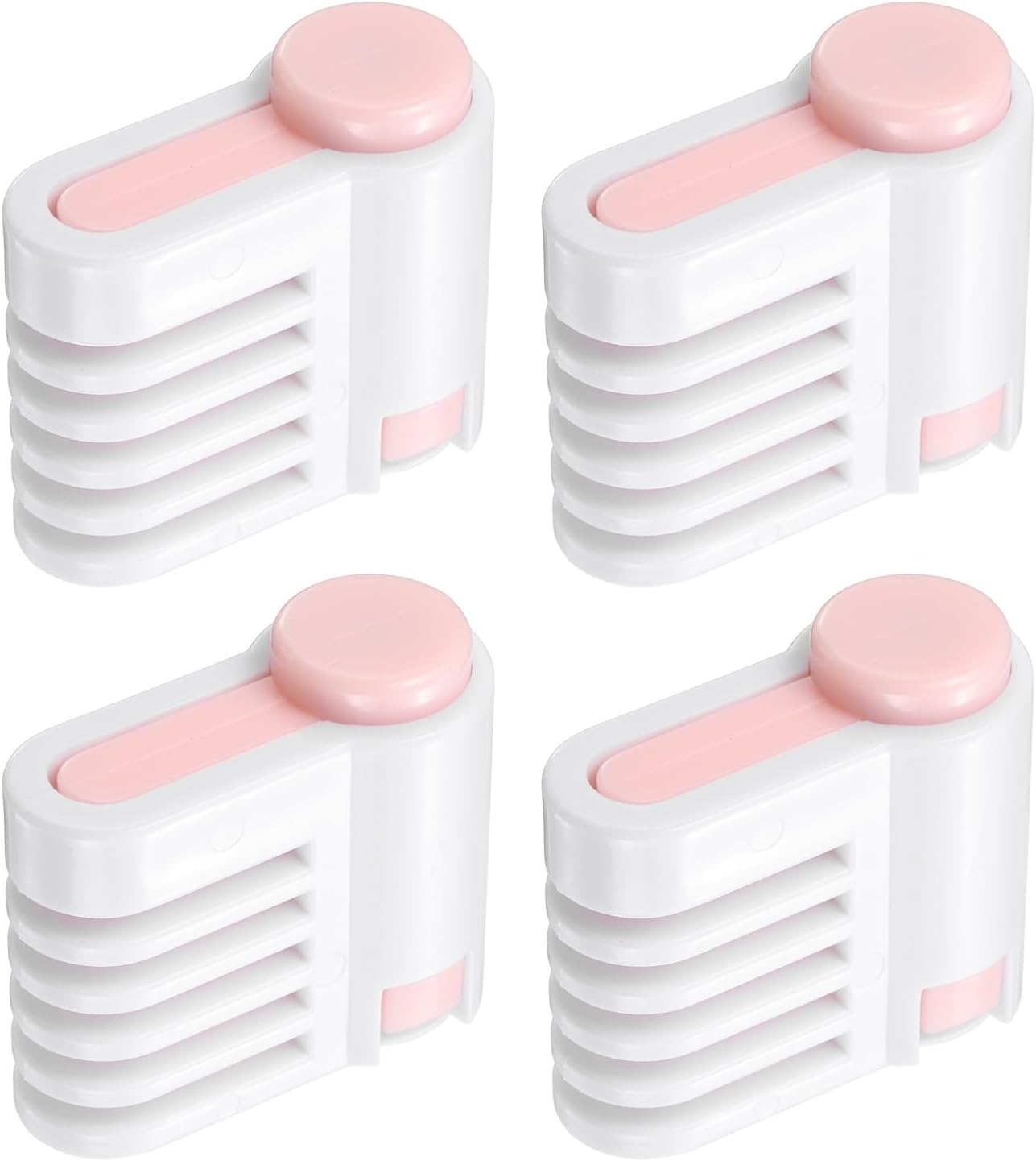 uxcell 4 Pcs Cake Leveler Slicer, DIY Cake Slicer, 5 Layers Bread Leveler, Light Pink