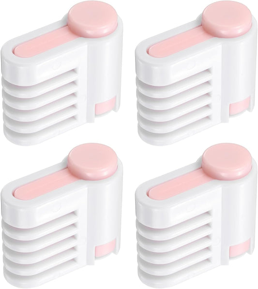 uxcell 4 Pcs Cake Leveler Slicer, DIY Cake Slicer, 5 Layers Bread Leveler, Light Pink