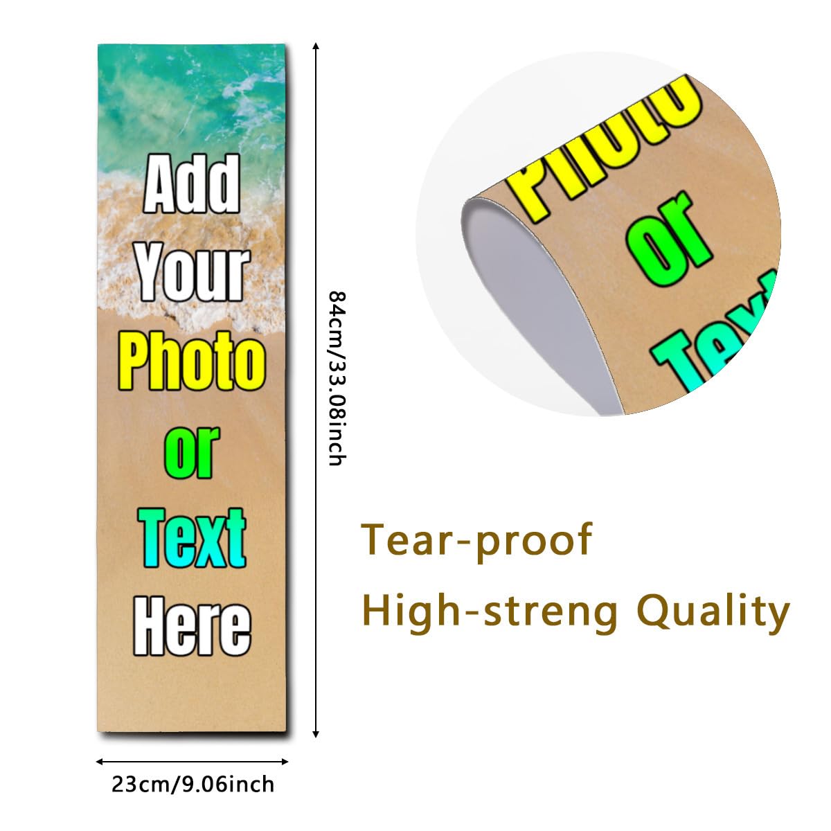 Personalized Skateboard Grip Tape with Photo, Custom Name Image Logo Waterproof Skateboard Stickers Non-Slip 9x33 Inch Customized Gifts for Men Women, HotPink