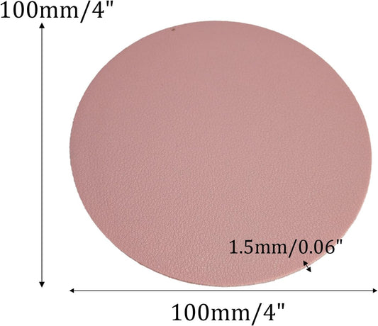 6PCS 4 Inch Round Coasters for Drinks, Non-Slip Table Protectors with Waterproof Surface for Hot & Cold Beverages (Pink)
