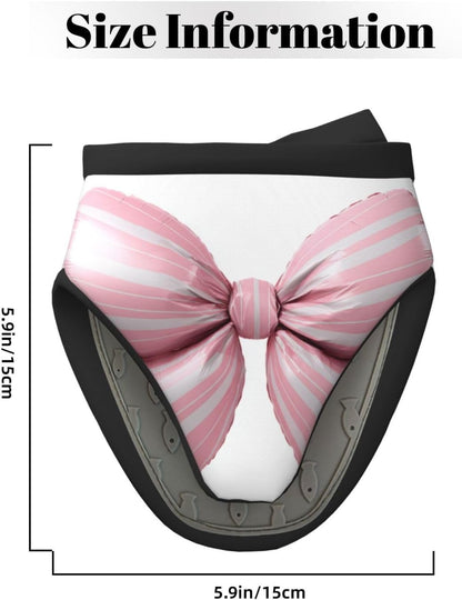 Light Pink Bow Balloon Candy Stripe Pattern Mini Silicone Oven Mitts Heat and Slip Resistant Kitchen Mittens,Short Oven Gloves for Safe Cooking Baking & Grill,5.9"X5.9"
