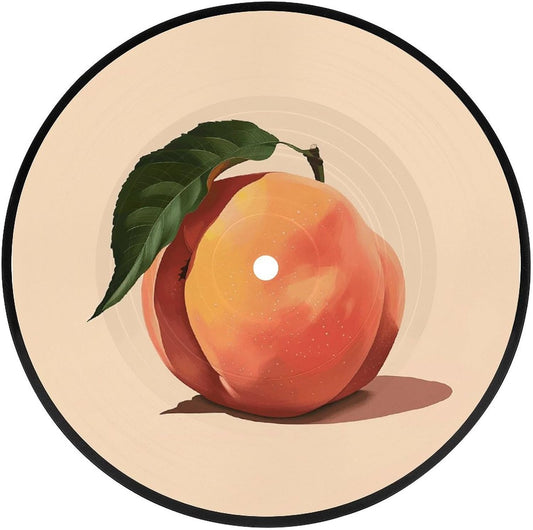 Coasters for Drinks Record Coasters Heat Resistant Drink Coaster Peach Peach Pattern CD Coaster Coffee Cup Mat Tabletop Protection Cup Pad for Bar Party Home Decoration