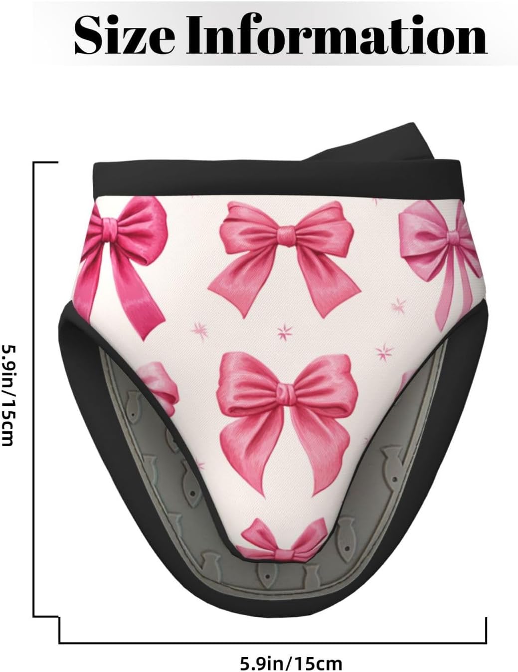 Light Pink Bows in Three Rows Mini Silicone Oven Mitts Heat and Slip Resistant Kitchen Mittens,Short Oven Gloves for Safe Cooking Baking & Grill,5.9"X5.9"