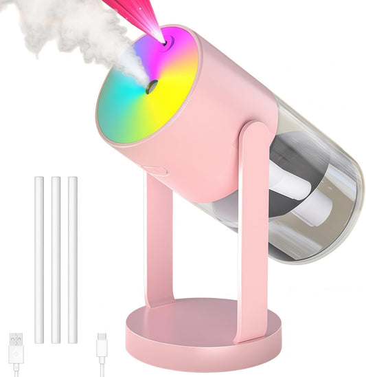 Bedroom LED Humidifier, SPA Essential Oil Diffuser, USB Car Aromatherapy Diffuser, with Auto-Shutoff, Rotatable Design, Quiet Operation, Easy Filling, and Eco-Friendly Cleaning