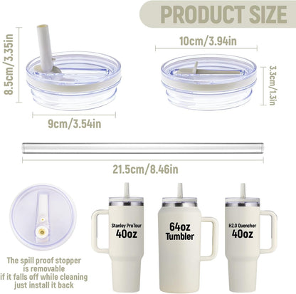 Stanley Lid Replacement 40 oz,Leakproof Flip Straw Lid for Stanley Cup Quencher H2.0/ProTour 40oz Tumbler - Spill Proof Reusable Stanley Accessory. (peach pink)