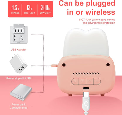 QANYI Timer Clock Night Light for Kids, Tiny Hand Size Portable LED Clock Lamp Kids Desktop Timer for Toothbrush, Learning, Exercise, Bathroom, Oven, Baking, Cooking, Table, Bedroom, Kitchen