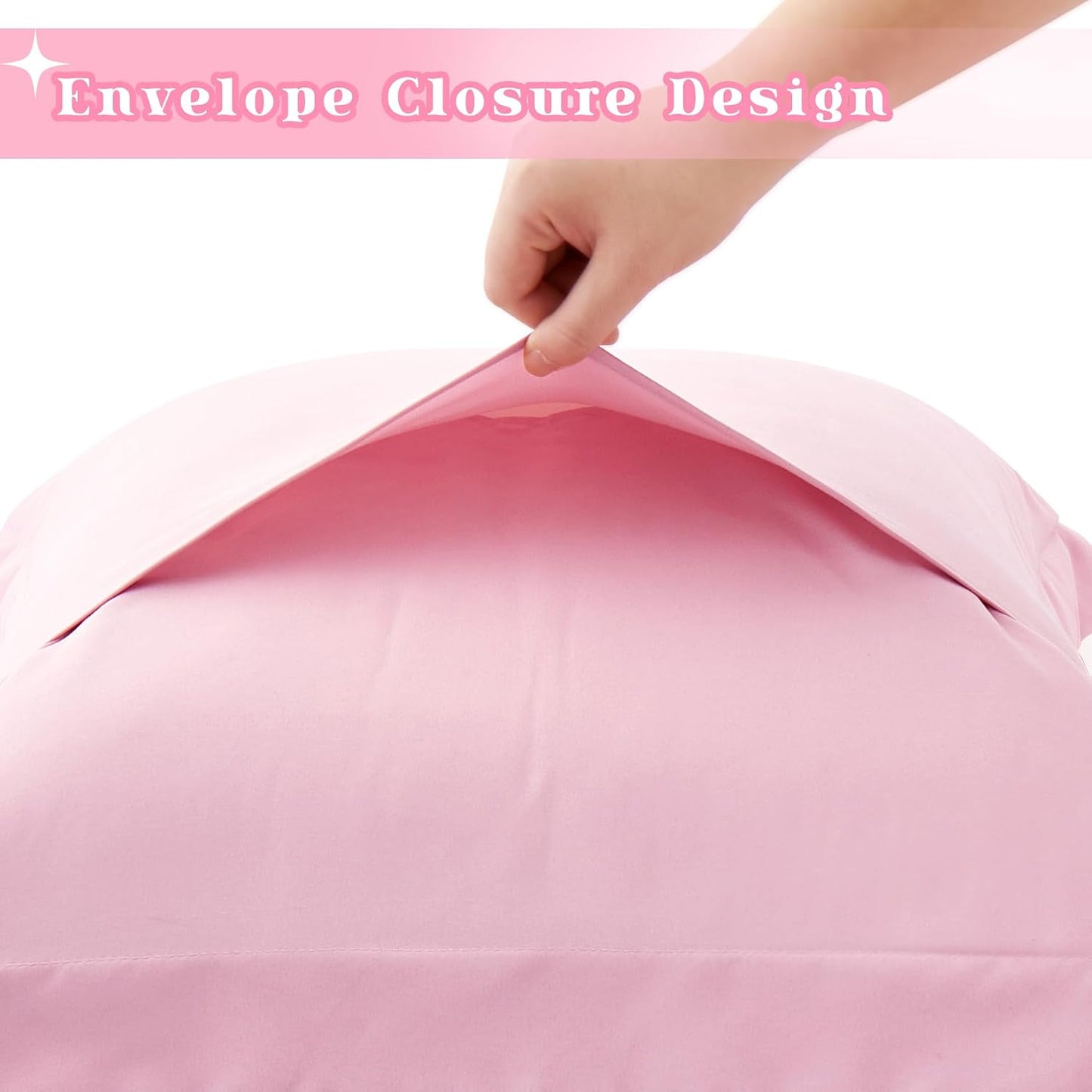 Homiest Light Pink Pillow Shams Standard Size Set of 2, 2 Inch Wide Decorative Flange Shams Set, Soft & Cozy Microfiber Pillow Cases with Envelope Closure, Wrinkle & Stain Resistant Pillowcases