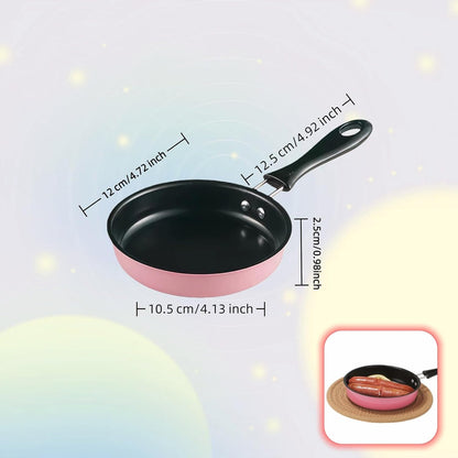 4.7 Inch Mini Non-Stick Skillet - 5-Layer Coating, Dishwasher Safe, Induction & Gas Compatible - Perfect for Camping, RV, Omelets, Pancakes & Healthy Cooking (Pink)