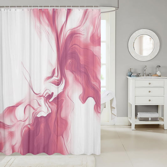 Feelyou Modern Abstract Shower Curtain for Bathroom Decor Pink Bath Curtain Abstract Art Bathroom Accessories Luxury Waterproof Polyester Fabric for Stalls Bathtubs 72"x78"