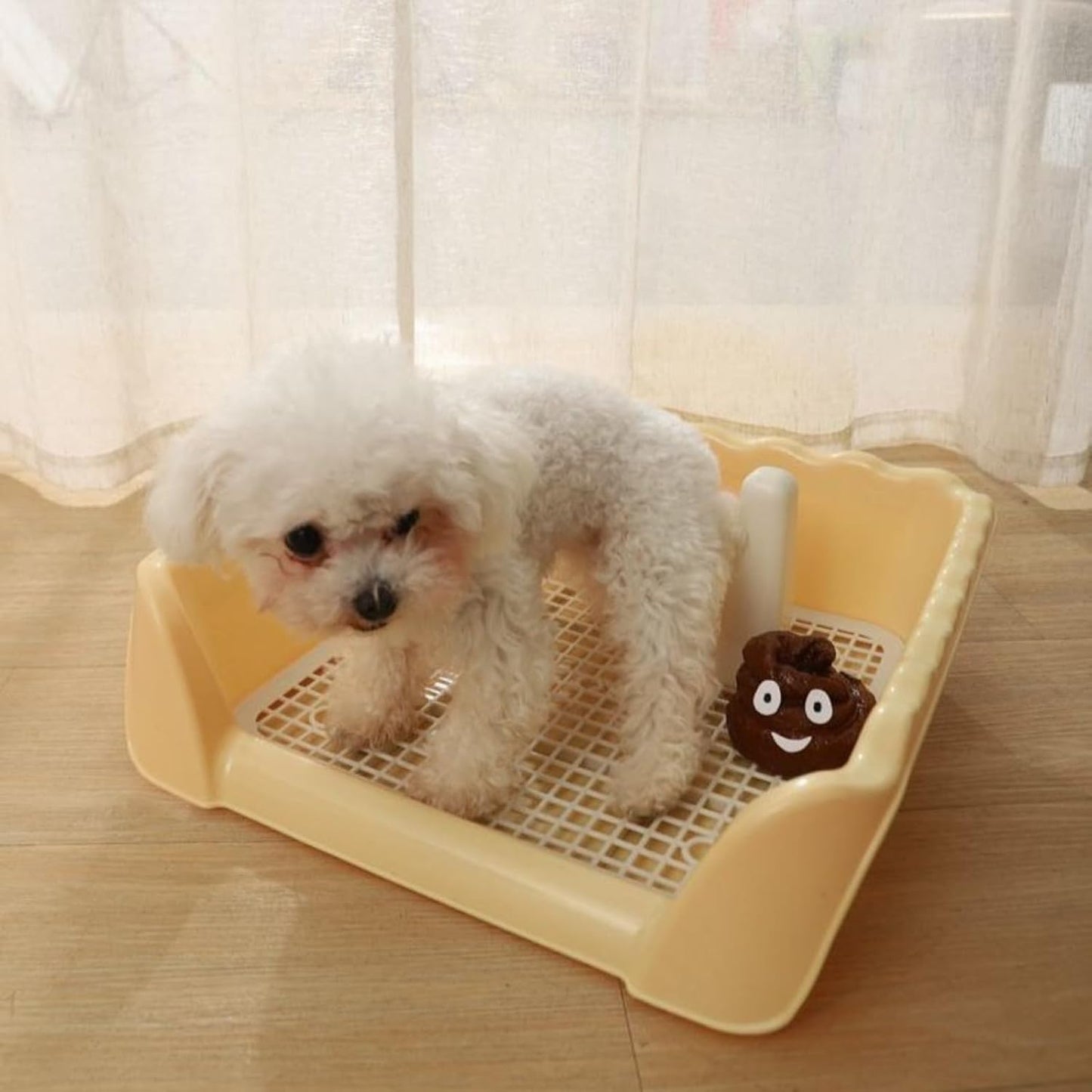 Indoor Outdoor Dog Potty Training Tray, Reusable Puppy Litter Box for Small & Medium Puppies, Pet Potty Pad Holder Toilet for Puppy Training 14.57''LX4.53''HX13.78''W (Pink)