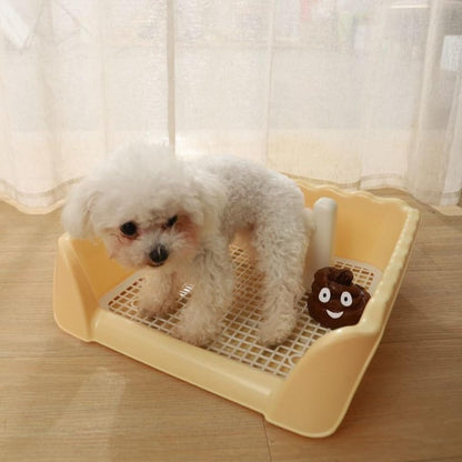 Indoor Outdoor Dog Potty Training Tray, Reusable Puppy Litter Box for Small & Medium Puppies, Pet Potty Pad Holder Toilet for Puppy Training 14.57''LX4.53''HX13.78''W (Pink)