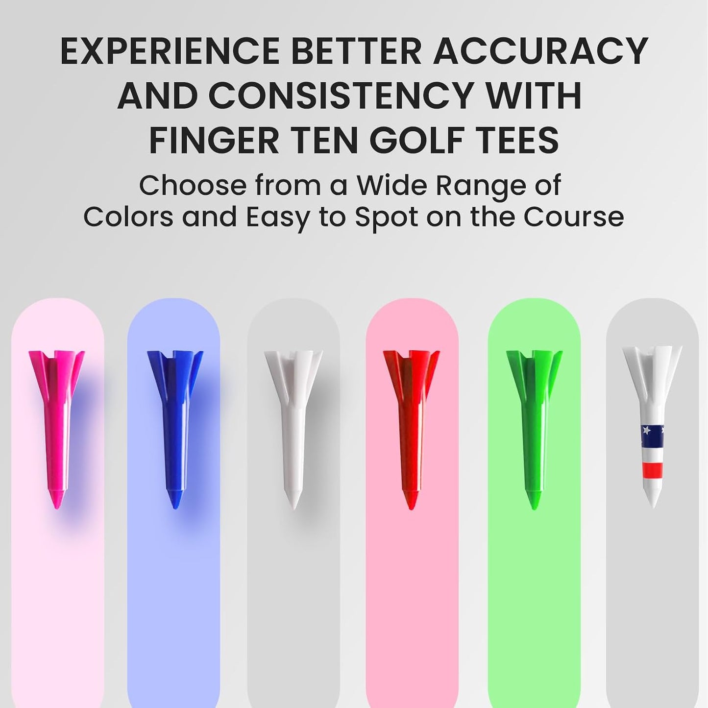 Golf Tees 5 Prong Design Plastic Short Golf Tees 1 1/2 Inch Bulk for Women Men Ladies Clubs Golf Balls 50/100 Count White Blue