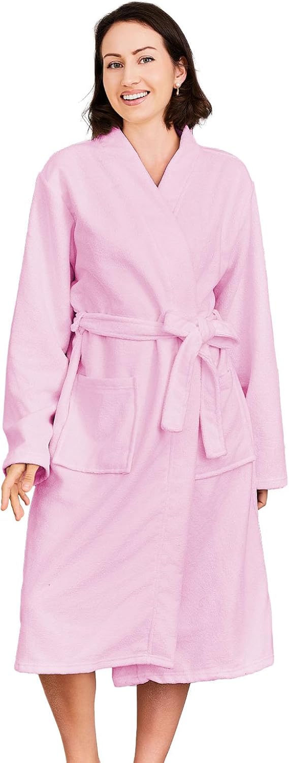 Kimono Lightweight Bathrobe for Women Terry Cloth Robes Microfiber Knee Length Towel Bathrobe