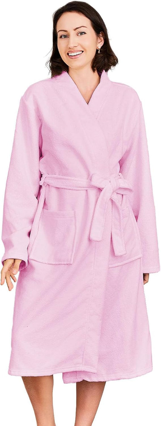 Kimono Lightweight Bathrobe for Women Terry Cloth Robes Microfiber Knee Length Towel Bathrobe