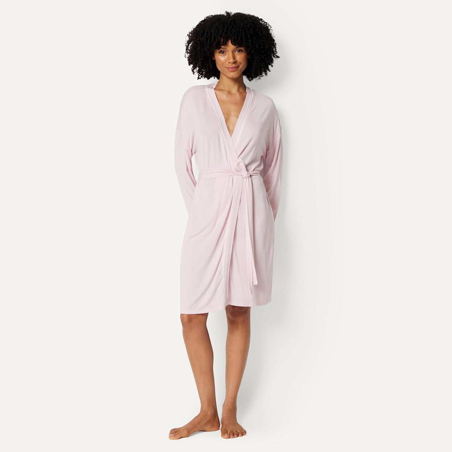 Amazon Essentials Women's Long Sleeve Robe, Modal-Blend Bathrobe