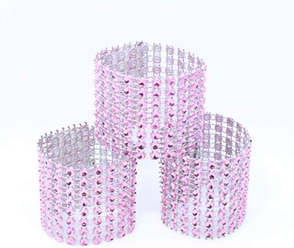 King&Pig 50pcs Plastic Napkin Rings Hotel Wedding Chair Sash Napkin Rings for Party Decorations (Pink)