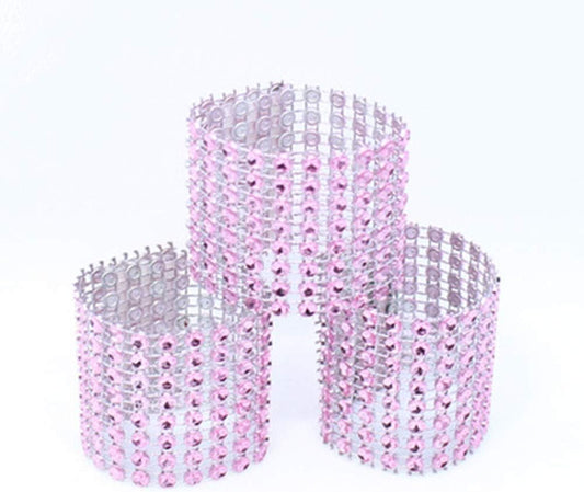 King&Pig 50pcs Plastic Napkin Rings Hotel Wedding Chair Sash Napkin Rings for Party Decorations (Pink)