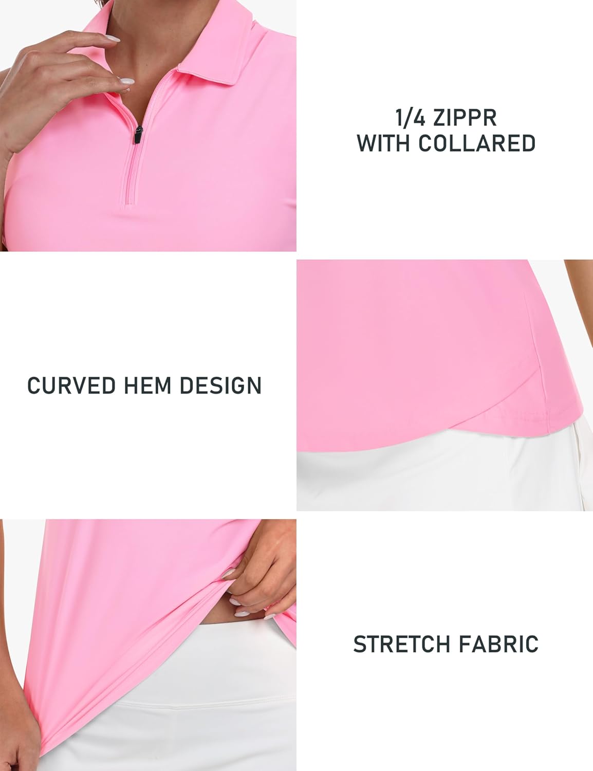 AIRIKE Golf Polo Shirts for Women Sleeveless Summer Sports Athletic Fashionable Workwear-Quick Dry Womens Tank Tops