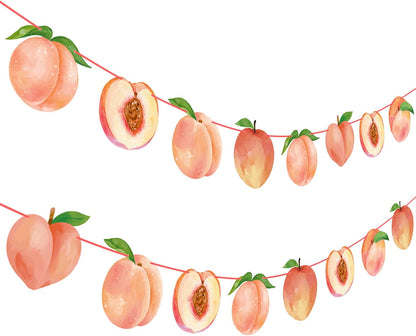 2PCS Pink Peach Cutout Banners Sweet As a Peach Party Decorations Fruit Birthday Party Decorations for Girl Fruit Themed Baby Shower Wedding Supplies