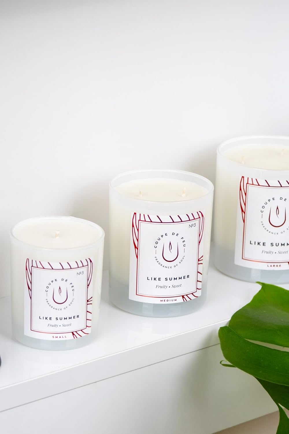 Scented Candle Small Glass Jar 5-Piece Set Peach Fragrance White Wax Home Decor Aromatherapy - White, One Size