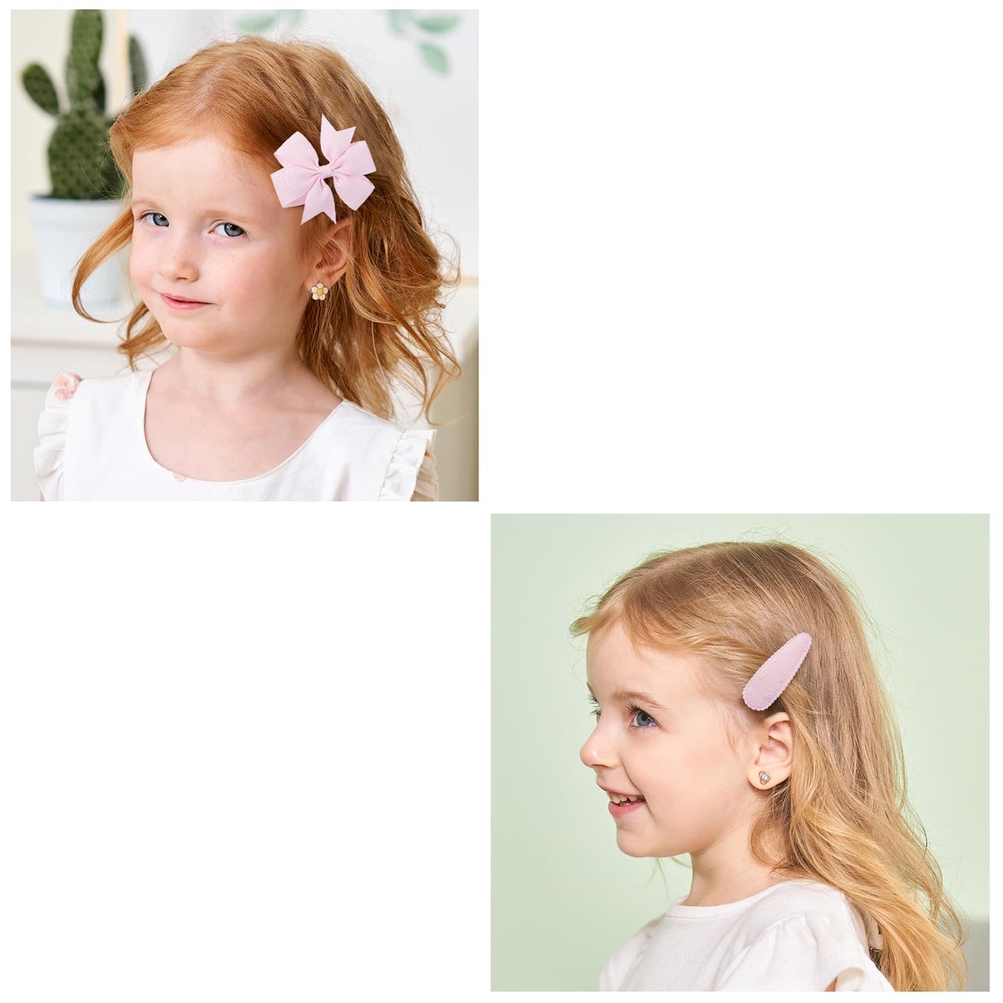choicbaby 8pcs Baby Girl Hair Bow Clips Set, Pink Toddler Hair Clips Boutique Grosgrain Ribbon Bow Hair Barrettes Accessories for Infant Toddler Kids