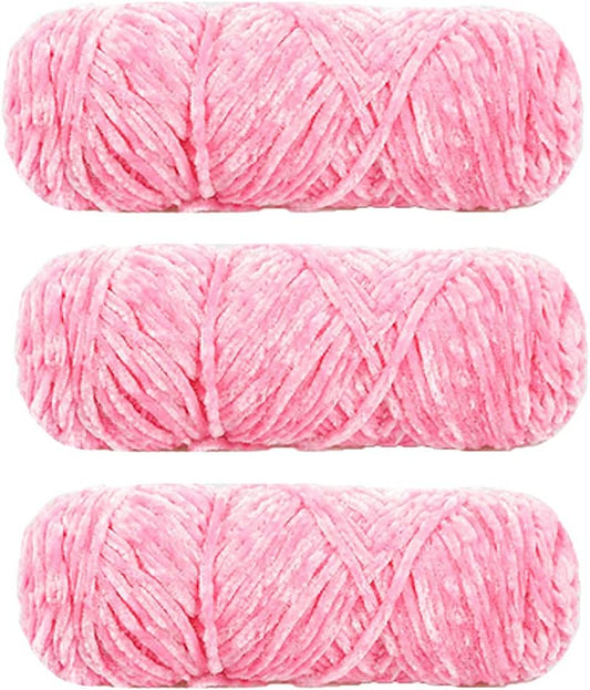 3 Skeins 300g Fluffy Chenille Velvet Yarn Crochet Hat Scarf Sweater Shawl Yarn Weaving Yarn Knitting Materials Peach Pink