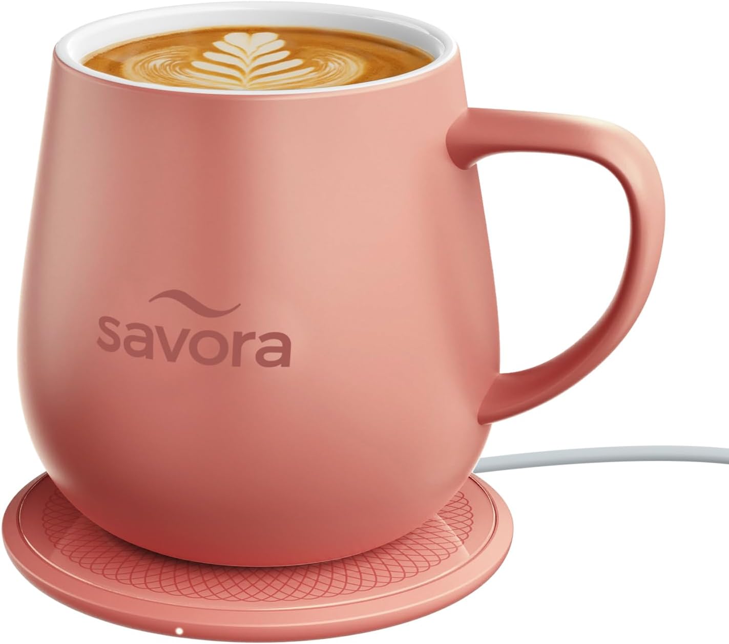 12oz IntelliHeat™ Coffee Mug | Barista’s Choice | Exclusive Wireless SmartSense Pad | Maintains Perfect 135°F | Hand-Crafted Ceramic Mug & Lid | Great for Tea Drinkers | Backed for Life - Pink