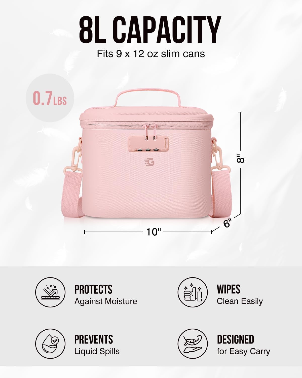 GLORIEROO Lockable Lunch Box Bag Women Girls - Insulated Waterproof Leakproof Lightweight Reusable Cooler with Combination Lock for Work - Back to School Teacher Mothers Day Christmas Birthday Gifts