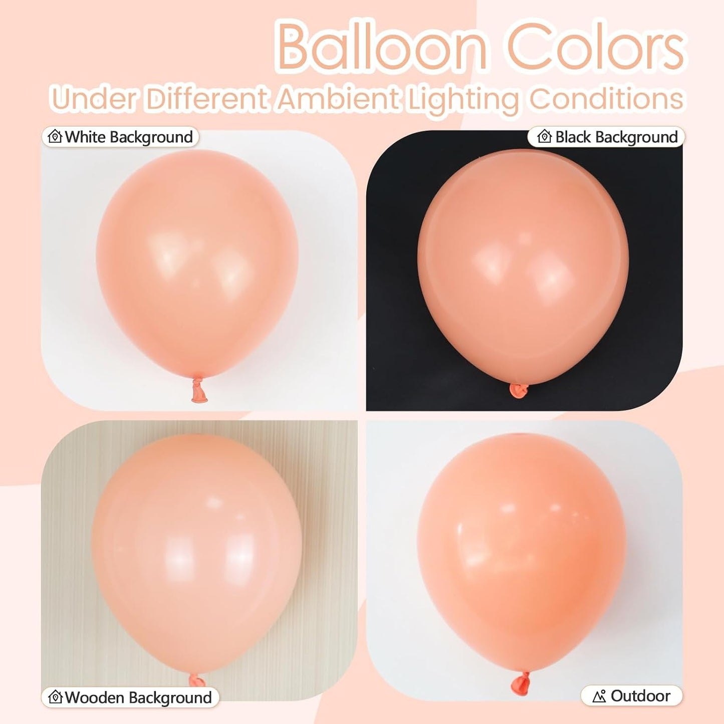 110pcs Peach Balloons, 18 12 10 5 inch Pastel Orange Balloons Different Sizes Peach Balloon Arch for Baby Shower Bridal Wedding Mothers Day Birthday Party Decorations