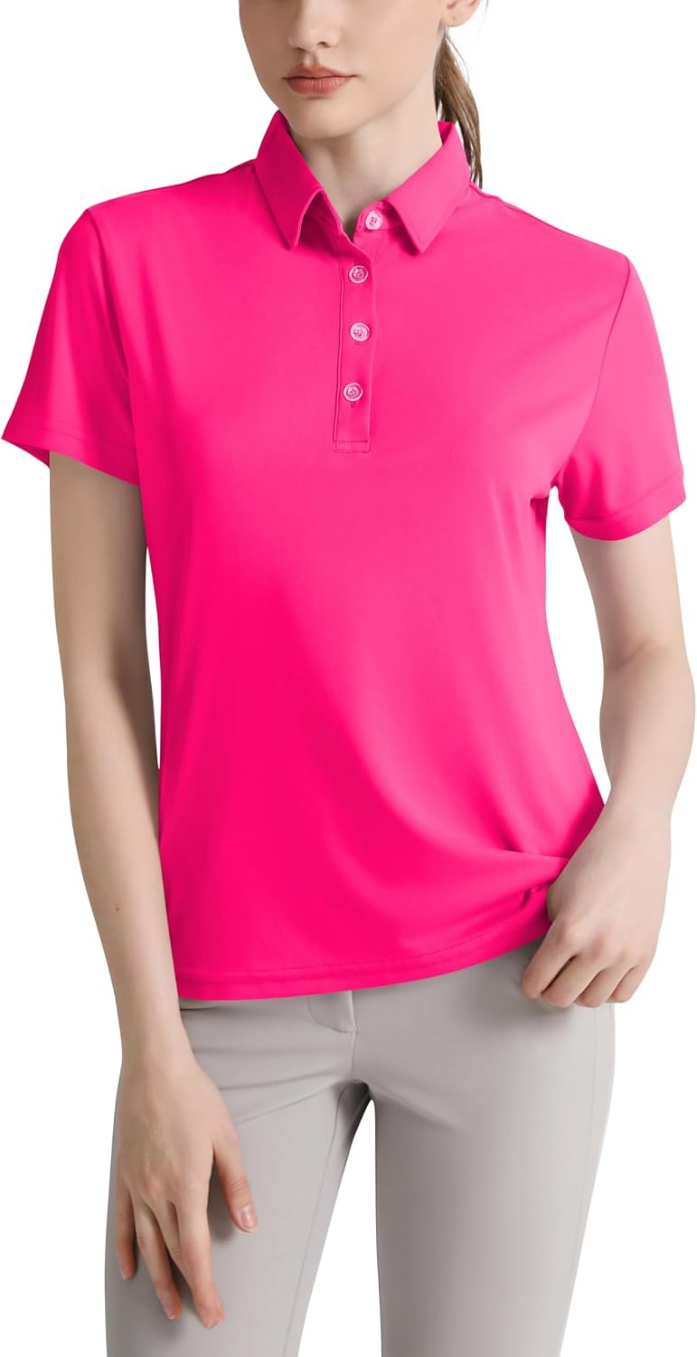 Women's Polo Shirts UPF 50+ Casual Sun Protection Work Quick Dry 4 Buttons Short Sleeve Collared Golf Shirt XS-3XL