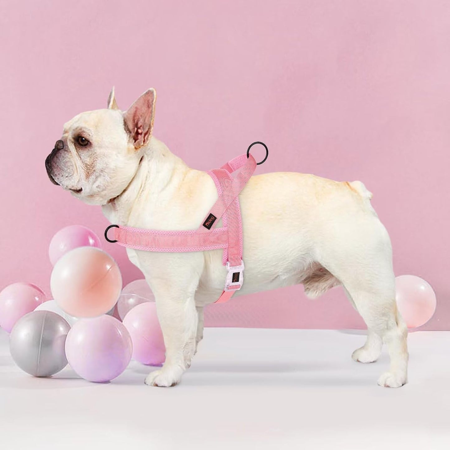Didog No Pull Dog Harness with Breathable Mesh Padded, Quick Fit & Easy on Dog Vest Harness for Small Medium Large Dogs Training Walking(Pink,L)
