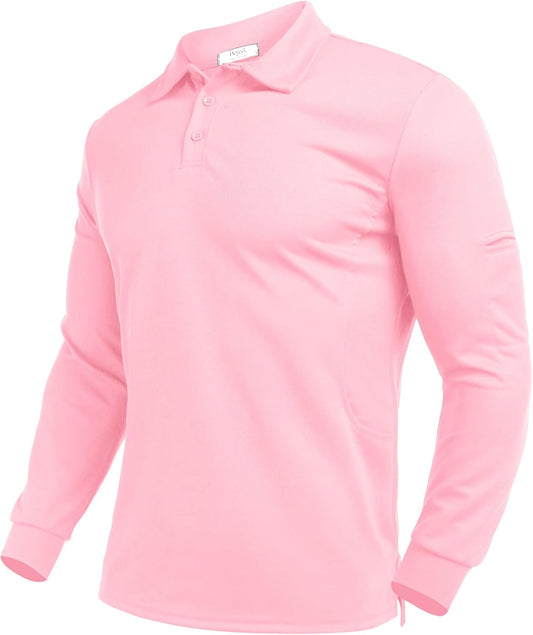 Deyeek Men's Polo Shirts Long Sleeve Golf Polo Shirts for Men Quick Dry UPF 50+ Sun Protection Polos Casual Collared Shirts