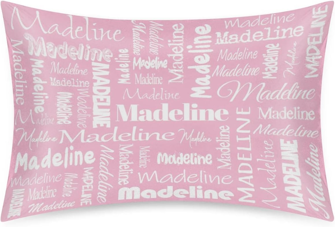 Custom Personalized Pillowcase, Women Silky Satin Pillowcase 1 Piece, Pillowcase with Zipper Suitable for Bedroom Bed Sleeping Peach Pink