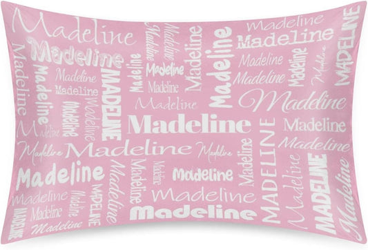 Custom Personalized Pillowcase, Women Silky Satin Pillowcase 1 Piece, Pillowcase with Zipper Suitable for Bedroom Bed Sleeping Peach Pink