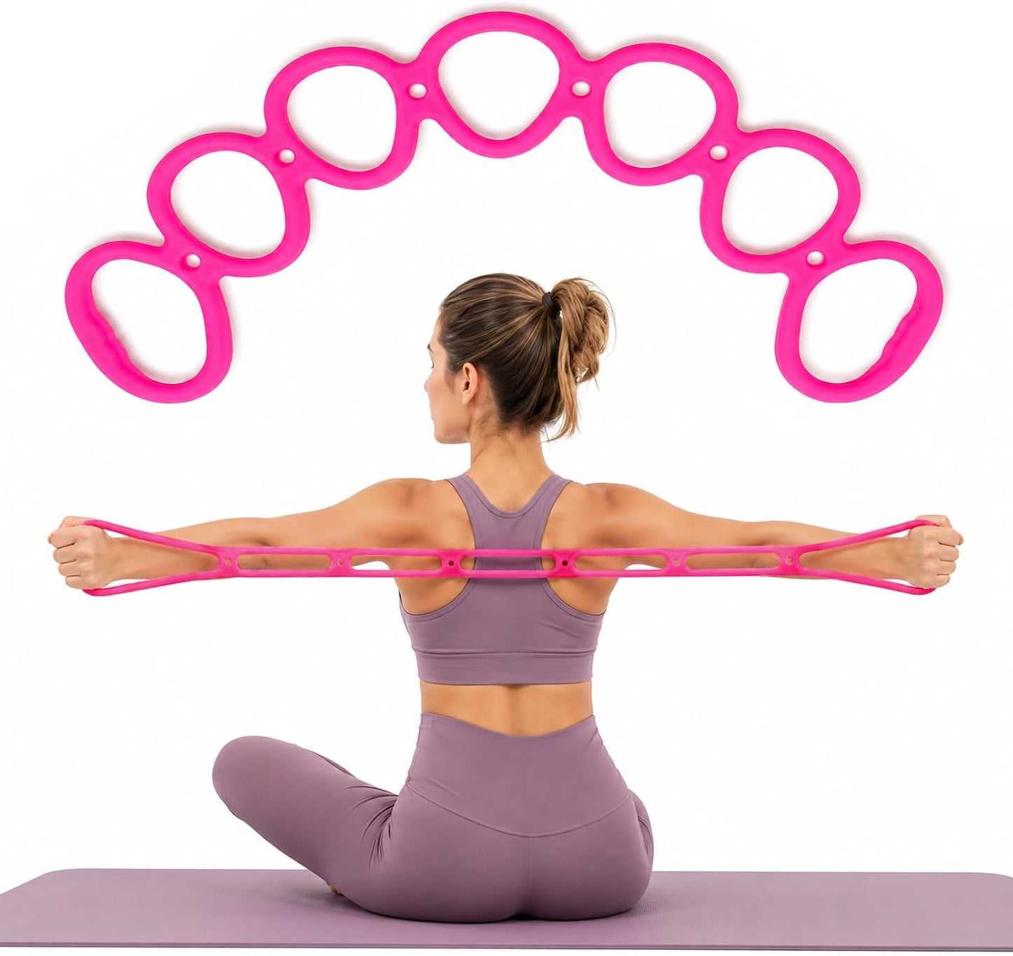 7 Ring Adjustable Resistance Bands, Workout Stretch Fitness Resistance Exercise Band with 7-Level, Ideal for Women Men Yoga/Pilates/Physical Therapy/Home Gym for Arm/Shoulders/Foot/Leg Fitness
