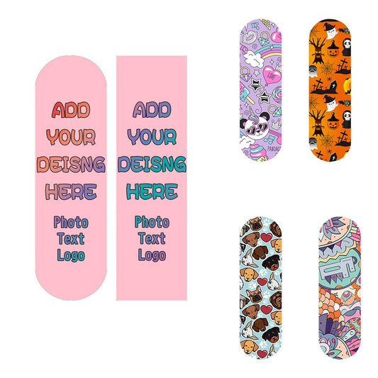 Personalized Skateboard Grip Tape with Photo/Text, Custom Waterproof Scooter Stickers Non-Slip Shockproof Matte Grips, Pink
