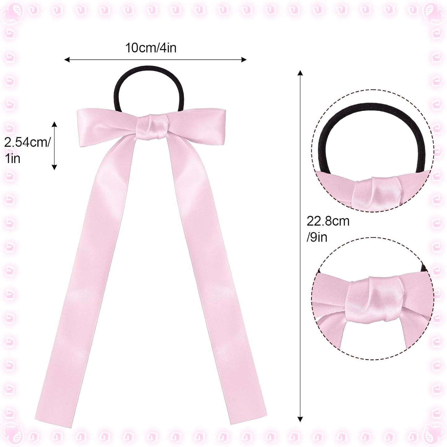 30 Pcs Pink Cheer Bows Bulk, Long Hair Bows for Girls and Women - Bow Hair Ties & Cheer Bows for Cheerleading, Daily Wear & School Outfits