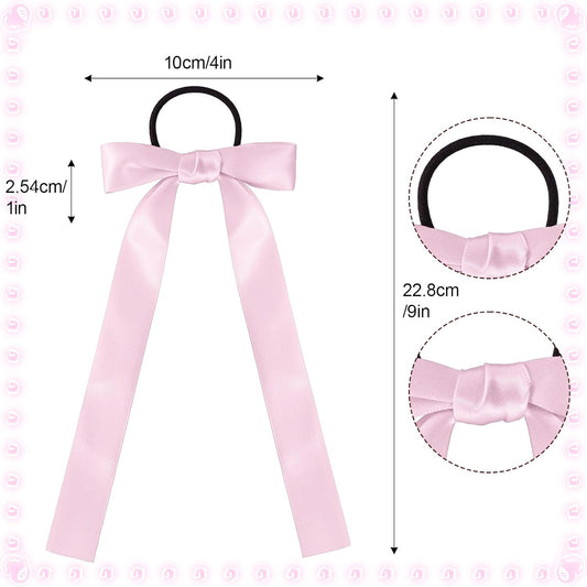 30 Pcs Pink Cheer Bows Bulk, Long Hair Bows for Girls and Women - Bow Hair Ties & Cheer Bows for Cheerleading, Daily Wear & School Outfits
