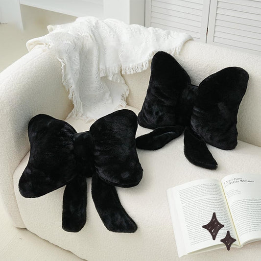 2 Pcs Coquette Bow Pillows Cute Bowknot Plush Pillow Coquette Home Decor Pink Bow Lumbar Pillow for Girls Loft Bed Decor Accessories