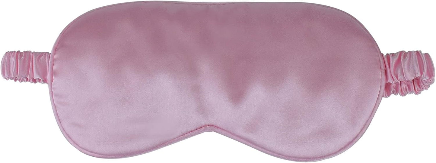 1 Pack Sleep Mask, Silk Eye Mask with Elastic Strap, Blindfold, Soft Silk Sleeping Mask for Girls, Women, Men (Pink)