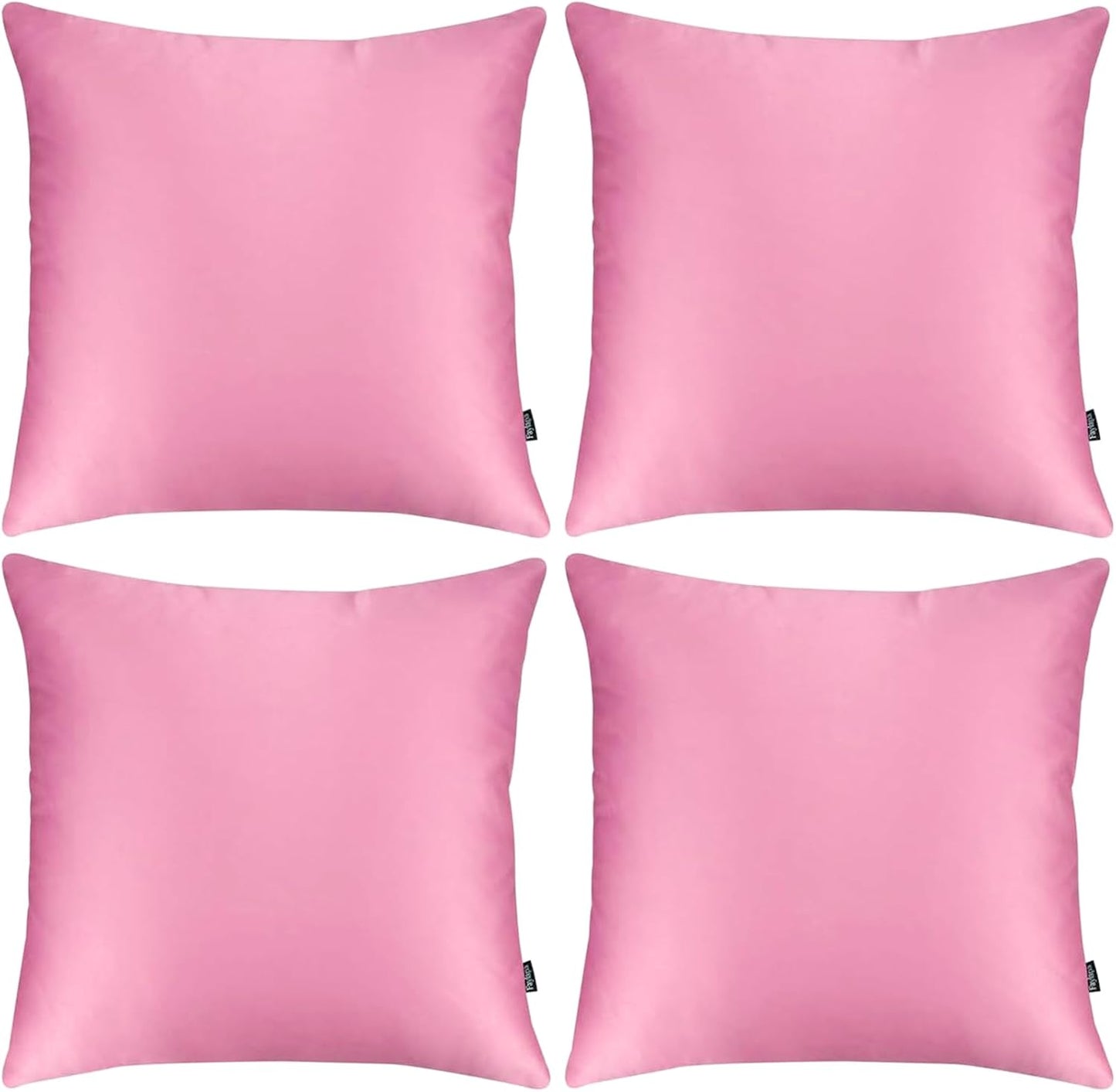 Faylapa 4 Pack Satin Throw Pillow Cases,Dark Pink Heavy Silk Satin Valentines Decorative Pillow Covers Solid Dyed Soft Pillow Cover Home Decor,18" x 18" (Case ONLY)