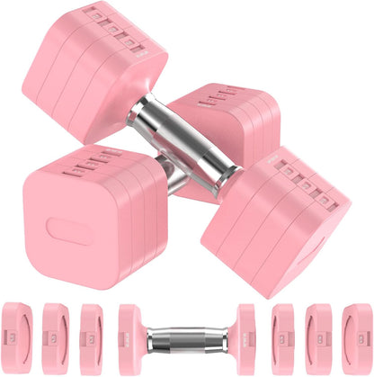 Hezeyferg 22LB 26.4LB 30.8LB Adjustable Dumbbells Set, Adjustable Weight Dumbbells with Multiple Levels, Hand Weights Sets for Women/Men Home Gym Full Body Workout