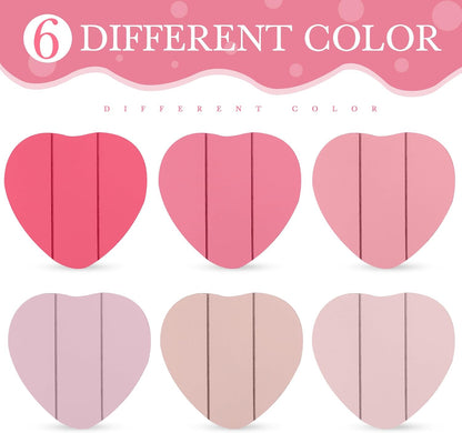 Patelai Set of 6 Wooden Heart Coasters House Warming Gifts New Home White Elephant Gifts for Adults Funny Farmhouse Coasters with Holder for Coffee Table Protection Decoration(Love,Pink)
