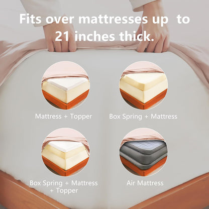 CozyLux Extra Deep Pocket Queen Sheet Set - 6 Piece Microfiber Queen Size Sheets, Fits Mattress up to 21", Oeko-TEX Certified, Breathable Bedroom Decor Bedding, Easy & Secure Fit, Dusty Blush