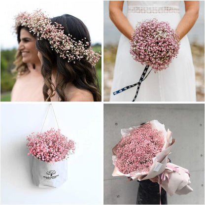 Olivachel 6pcs/Pack Baby's Breath Artificial Flowers Gypsophila Real Touch Flowers for Wedding Party Home Garden Decoration DIY Gift (Pink)